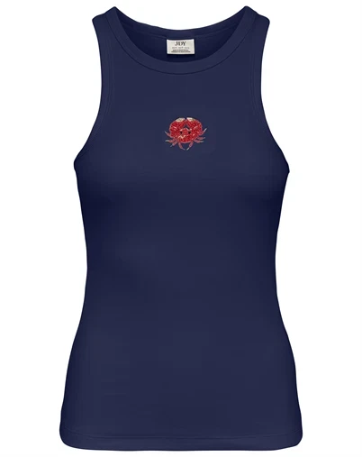 JDY - JDYTulle Life Pearl Tank Top - Medieval Blue